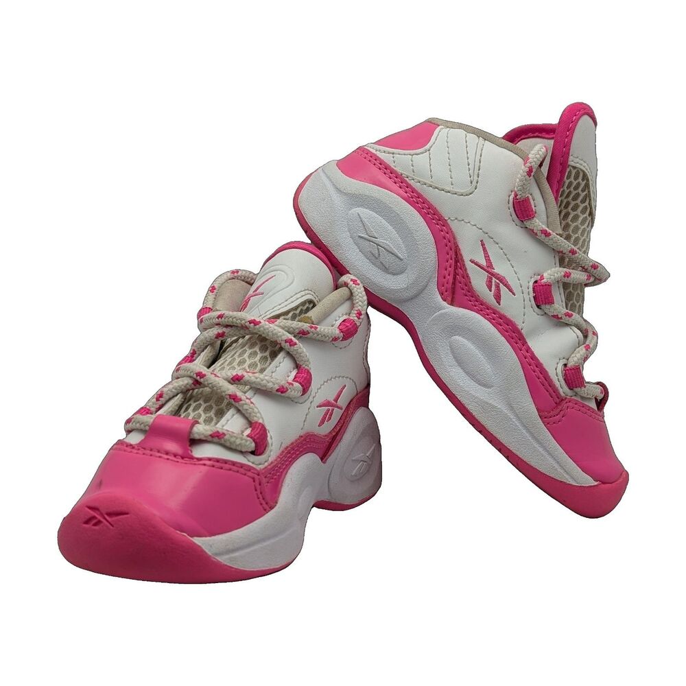 Reebok Question Mid Toddler Sneakers White Pink Size Toddler 9